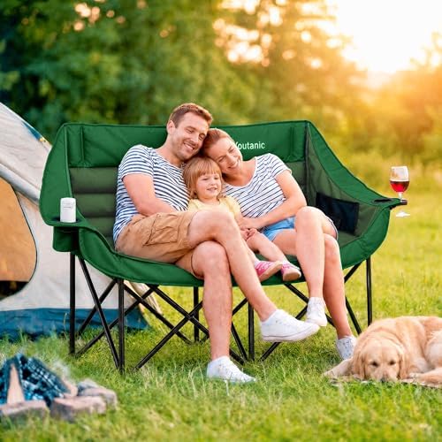 Youtanic Oversized Double Camping Chair, Folding Loveseat Camping Couch