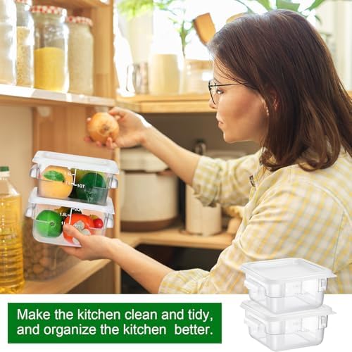 FoldTier 2 Pcs Square Food Storage Containers, White, 2 Qt