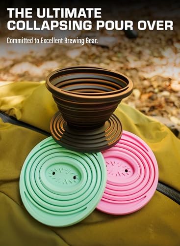 COLETTI Sierra Camping Pour Over Coffee Dripper — Collapsible Pour Over Coffee Dripper — Includes Pack of Paper Filters [Teal, Pack of 1]