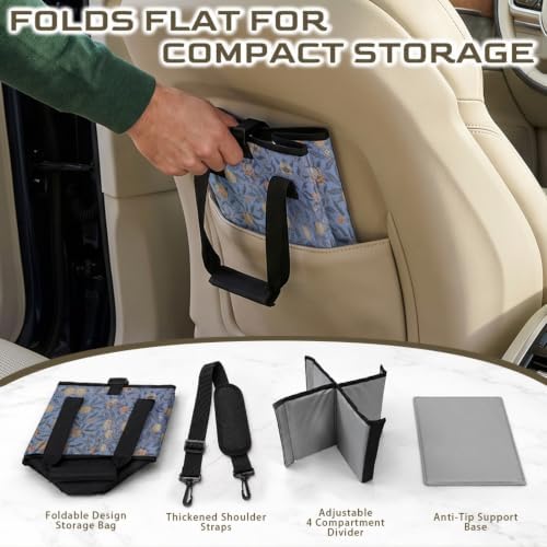 William Morris Style Print Foldable Softside Cooler Bag for Car