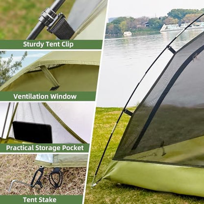 Clostnature Camping Tent with Porch - Waterproof 2 Person Tent for Camping