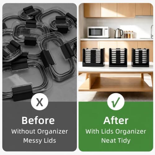 Lid Organizer for Rubbermaid Brilliance, Fits 0.5, 1.3, 3.2 & 4.7 Cup