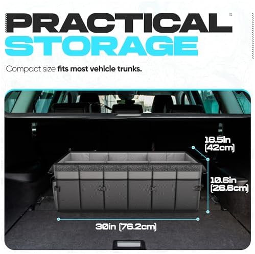 FORTEM Trunk Organizer - Foldable Car Organizer & Storage for SUVs & Trucks