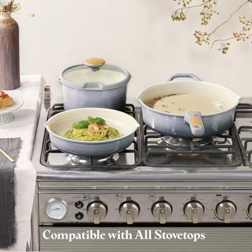 CAROTE 20pcs Titanium Cookware Set, Pots and Pans Set Detachable Handle