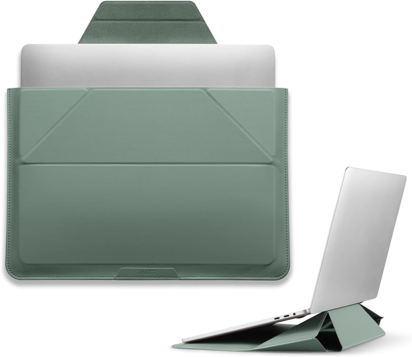 MOFT Laptop Carry Sleeve, 2-in-1 Laptop Bag & Stand for 13" MacBook Air/Pro & Dell/HP/Lenovo/Asus, Stylish Slim Computer Sleeve Bag with Expandable Storage for Computer Accessories, Seafoam
