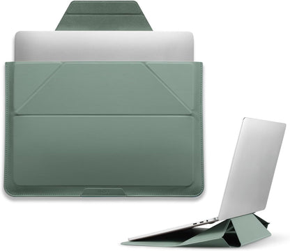 MOFT Laptop Carry Sleeve, 2-in-1 Laptop Bag & Stand for 13" MacBook Air/Pro & Dell/HP/Lenovo/Asus, Stylish Slim Computer Sleeve Bag with Expandable Storage for Computer Accessories, Seafoam