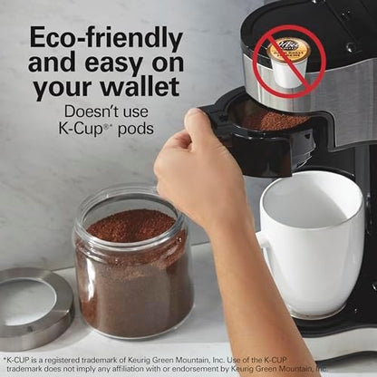 Hamilton Beach 2-Way Brewer Coffee Maker, Single-Serve and 12-Cup Pot, Black/Stainless Steel(49980A), Carafe
