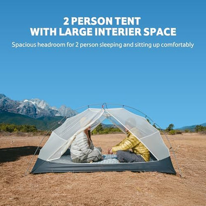 Naturehike Mongar Upgraded 1/2/3 Person Backpacking Tent,Waterproof Lightweight Camping Tent with Footprint