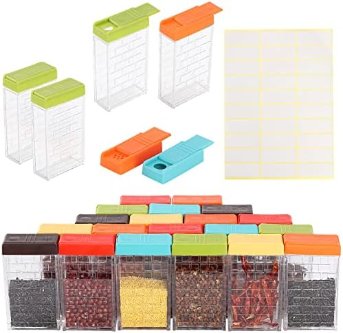 URALFA Multi Spice Containers, Plastic Spice Shaker, 24 Pack Color