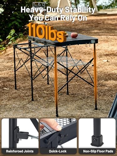 TIMBER RIDGE 56" Portable Camp Kitchen Station Folding Outdoor Grill Table