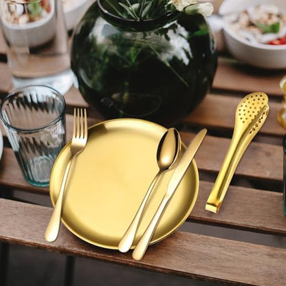 Camping Silverware Kit Cutlery Organizer Utensil Picnic Set Stainless Steel Plate Spoon Clip and Serrated Knife Wine Opener Fork Napkin Hiking - Camp Kitchen BBQ’s