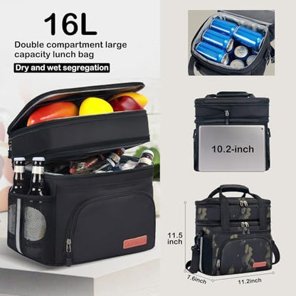JOINGO Tactical Lunch Box for Men/Women, 16L Expandable Insulated Lunch Bag