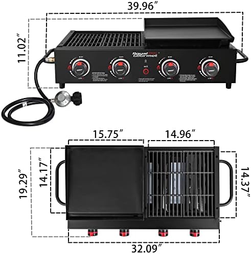 GD4001TB Propane Grill & Griddle Combo Black
