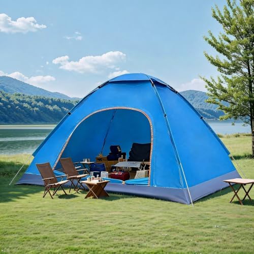 2 Person Pop Up Tent Lightweight Camping Tent Waterproof Backpack Tent Single Door with Skylight Quick Setup Compact Foldable Design