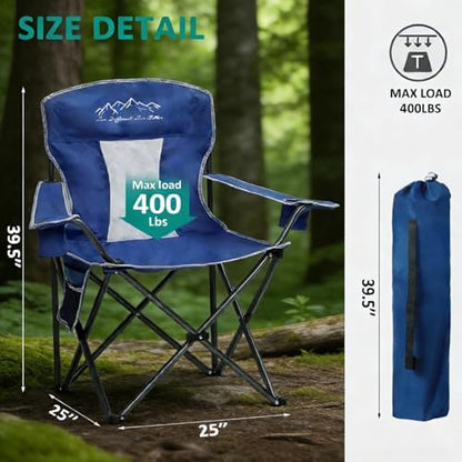 Camping Chairs Outdoor Portable Folding Chair with Mesh Back, Blue