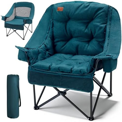 EVER ADVANCED XL Camping Chair with Detachable Cushion Support Green
