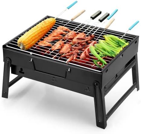 Portable BBQ Charcoal Grill Smoker for Outdoor Camping Picnics
