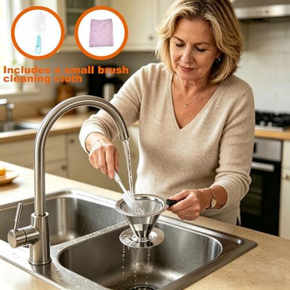 NKOVE Pour Over Coffee Dripper Stainless Steel Reusable Filter Coffee Maker