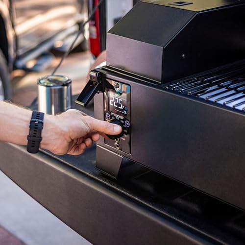 Pit Boss 150 Wood Pellet Grill & Smoker with Flame Broiler 256-Sq. In. Cooking Space, 180°F to 500°F Temperature Range, 7 lb. Pellet Hopper, for Tailgating, Camping, or Travel, Black