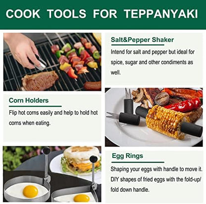 Grilljoy 46PC Griddle Tool Set – Stainless Steel Spatula Kit