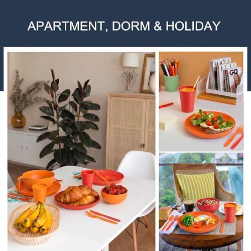 42-Piece Dinnerware Set for 6, Unbreakable Plates and Bowls Sets