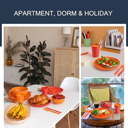 42-Piece Dinnerware Set for 6, Unbreakable Plates and Bowls Sets