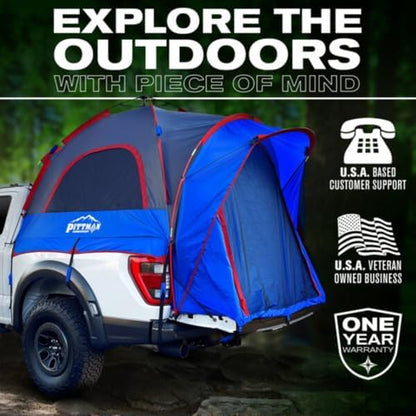 Pittman - Truck Bed Tent with EZ-UP Design - Pickup Truck Tent for Camping - Includes Rain Fly, Extra Wide Entry, Oversize Air Mesh & Porch Cover - Premium Pickup Bed Camper
