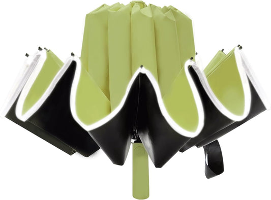 Large Double-Ribs Umbrella Automatic Folding Umbrella for Women Men, Travel, UPF 50+ UV Protection