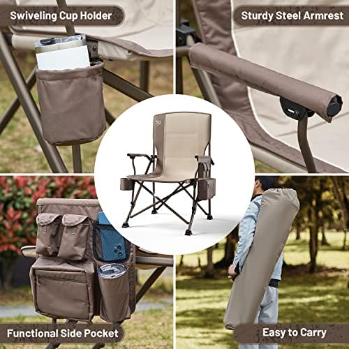 TIMBER RIDGE Oversized Folding Camping Chair High Back 500lbs
