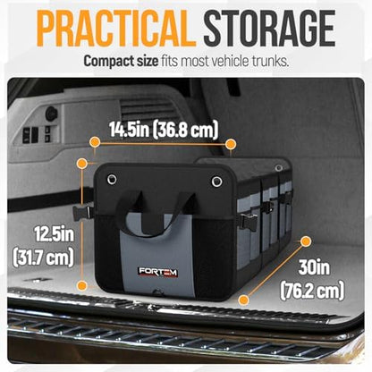 FORTEM Trunk Organizer - Collapsible Car Organizer & Storage Bag for SUVs