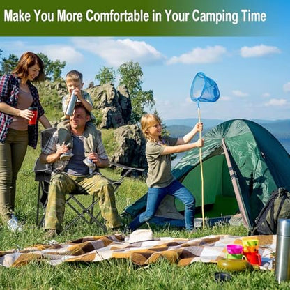 2 Pack Camping Chairs Outdoor Portable Folding Chair with Mesh Back, Black