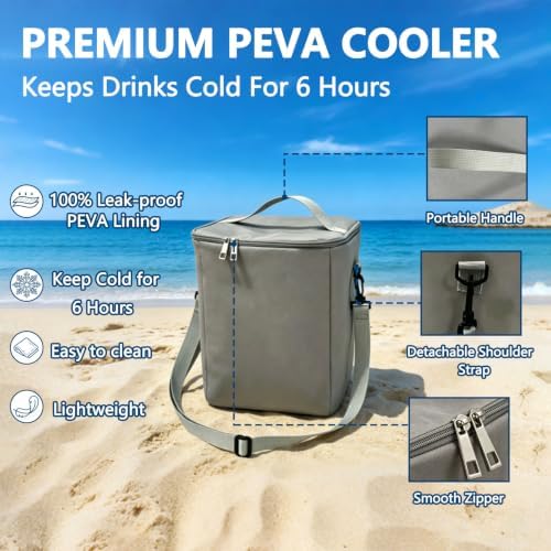Insulated Cooler Organizer Insert for XL Bogg Bag Accessories, 2-in-1 Dry-Wet Separate Cooler for Beach Rubber Tote, Leak-Proof Ice Chest & Mesh Storage Bag Divider for Pool Camping Picnic