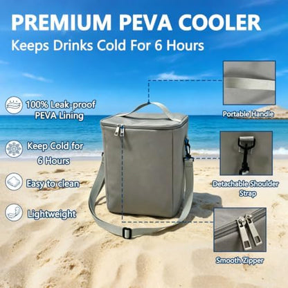 Insulated Cooler Organizer Insert for XL Bogg Bag Accessories, 2-in-1 Dry-Wet Separate Cooler for Beach Rubber Tote, Leak-Proof Ice Chest & Mesh Storage Bag Divider for Pool Camping Picnic