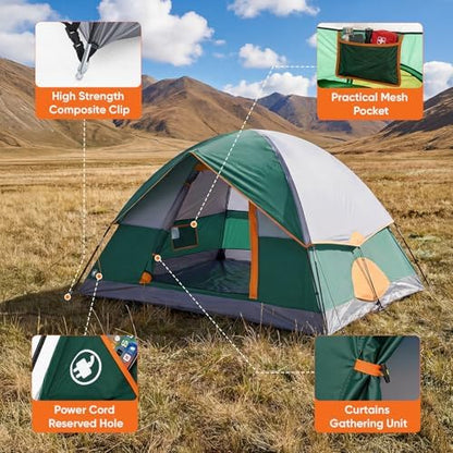 OLIXIS Camping Tent 2 Person, Tent for Camping, Fast Setup, Compact Carry
