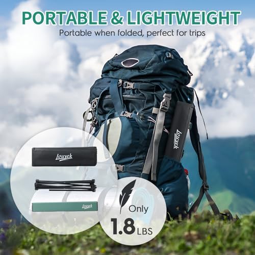 JOUYEK Small Camping Table Ultralight Aluminum Folding Portable Table Green