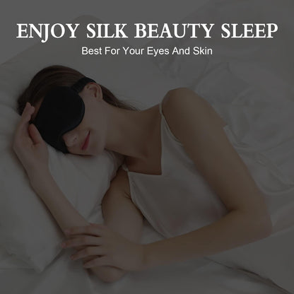 ZIMASILK Adjustable 22 Momme 100% Pure Mulberry Silk Sleep Mask, 3D Contoured Cup Eye Mask for Sleeping, Super Soft Breathable Blindfold, Perfect Blocks Light for Sleeping. (Navy Blue)