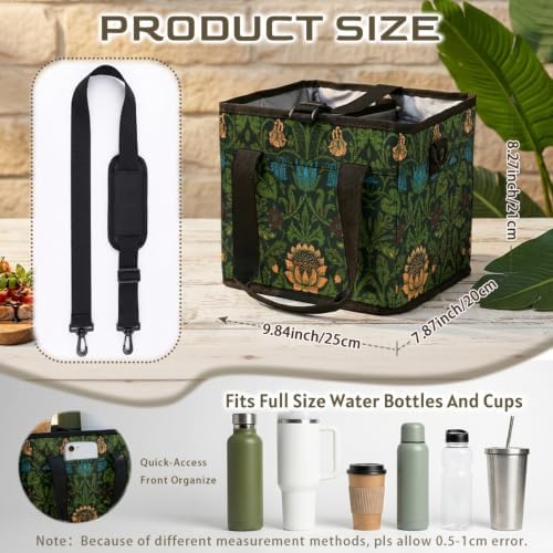 Insulated Collapsible Cooler Bag, William Morris Style Print