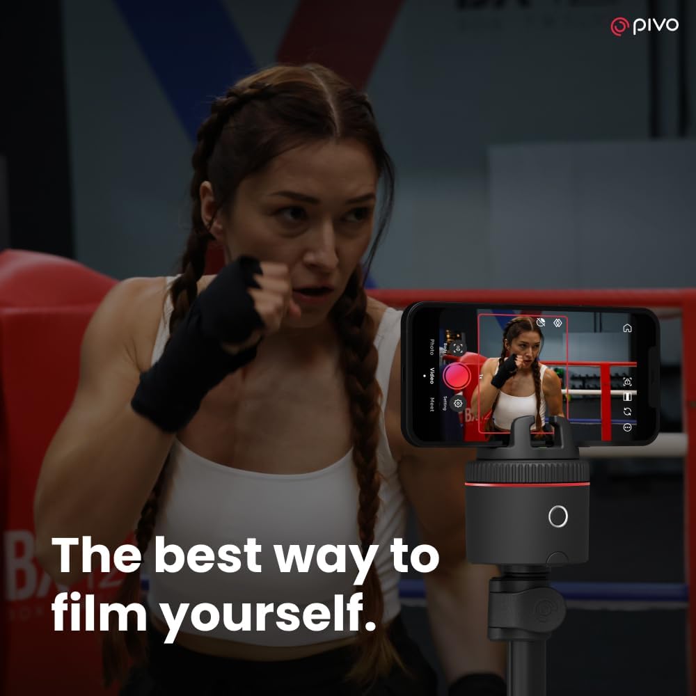 Pivo Pod Classic Auto Tracking Phone Holder, Face & Body Tracker, 360° Rotation, Stand for Content Creation with Remote Control, Smart Mount and Travel Case