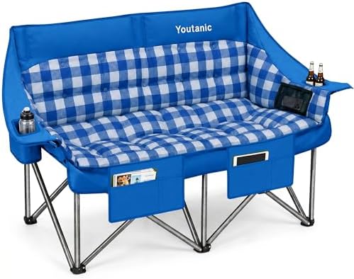 Youtanic 60" Extra Double Camping Chair for Adults, 700lbs Padded Loveseat