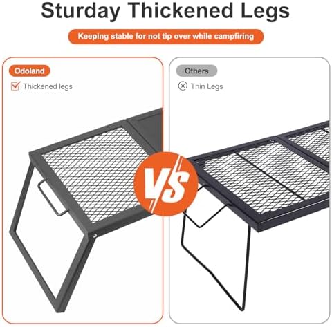 Odoland Portable Folding Charcoal Grills for Outdoor Cooking Bonfire BBQ