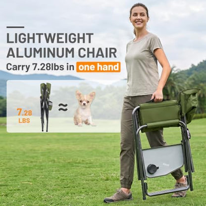 TIMBER RIDGE Aluminum Oversized Camping Chair, Support 400lbs