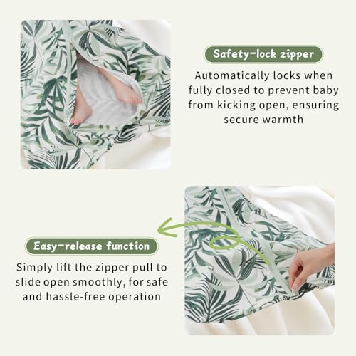Baby Sleep Sack 6-12 Months, 100% Cotton Wearable Blanket, 0.5 Tog, 3 Pack