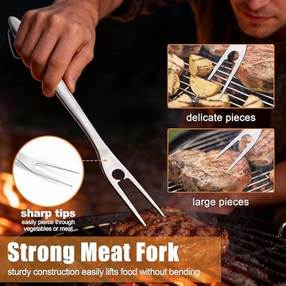 HaSteeL BBQ Accessories, 18In Grill Tools for Outdoor Grill - 4 Pack