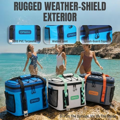 UPWELL Paddle Board Accessories, Waterproof SUP Cooler Bag with TPU Zipper, PVC Dry Bag, 42 Cans Surf Kayak Cooler