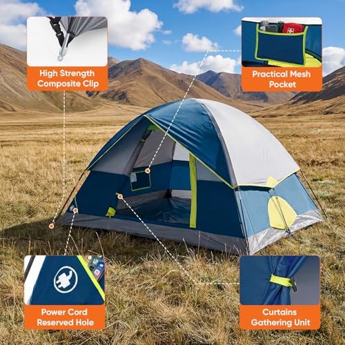 OLIXIS Camping Tent 2 Person, Tent for Camping, Fast Setup, Compact Carry