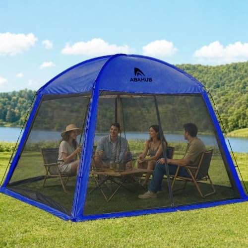 Abahub Portable Screen House Tent for 4-6 Person, 9.8x9.8x6.7 ft, Blue