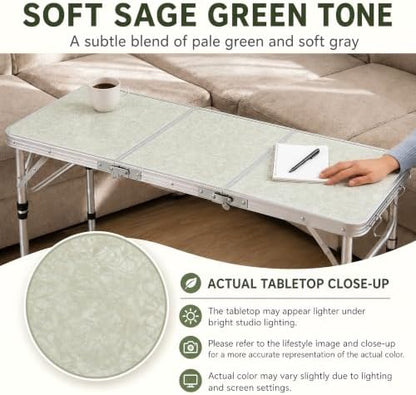 Folding Camping Table,35"L x16"W Aluminum Camp Table with Adjustable Height