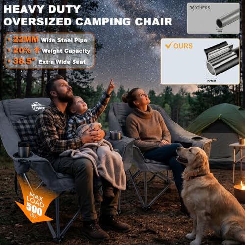 Oversized Camping Chairs for Adults Grey