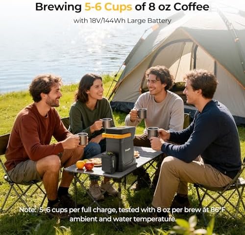 BougeRV 144Wh Portable Coffee Maker Compatible with K Cup & Ground Coffee