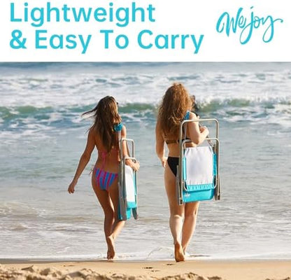 #WEJOY Folding Beach Chairs for Adults, High Back Lightweight for Camp Lawn